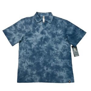 Glyder Polo Shirt Mens M Medium Blue Tie Dye Short Sleeve Stretch Cotton Golf